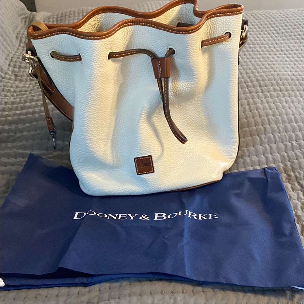 Dooney & Bourke Cream and Tan Shoulder Bag